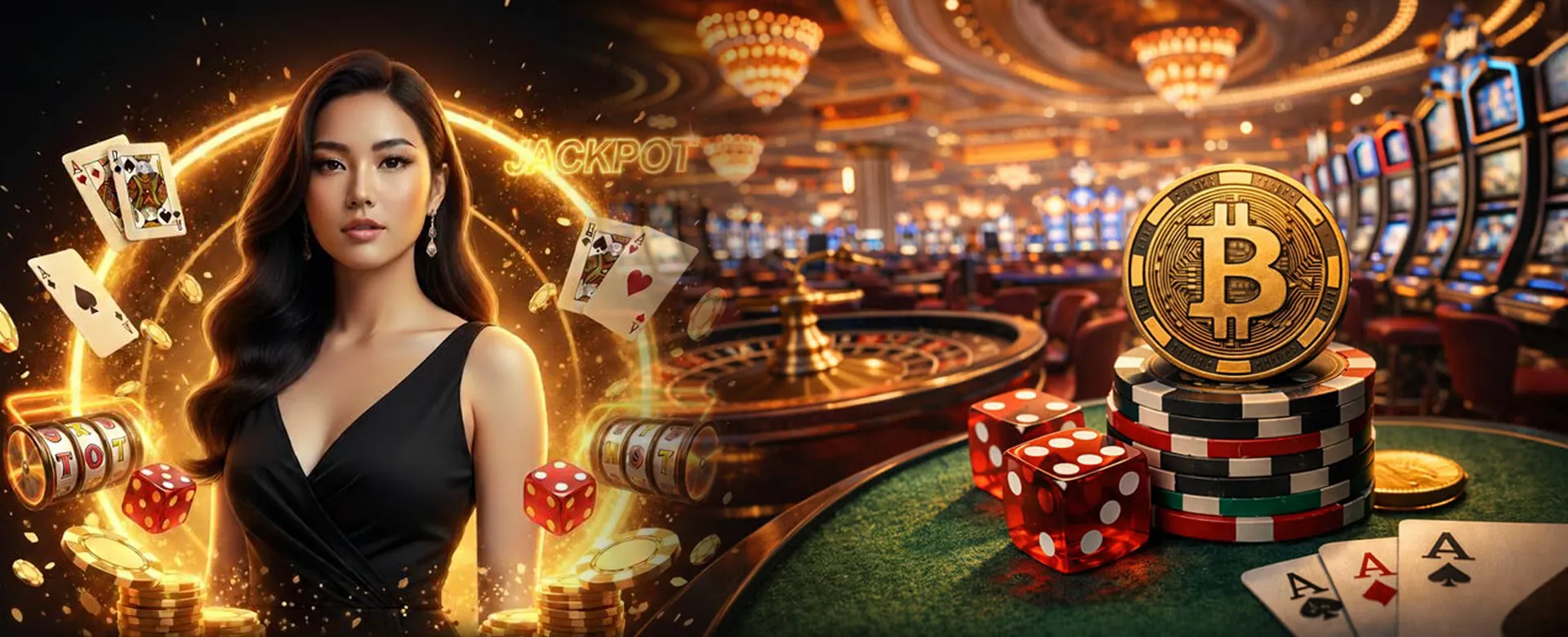 sz777 Live Casino Dealer presenting cards with golden accents